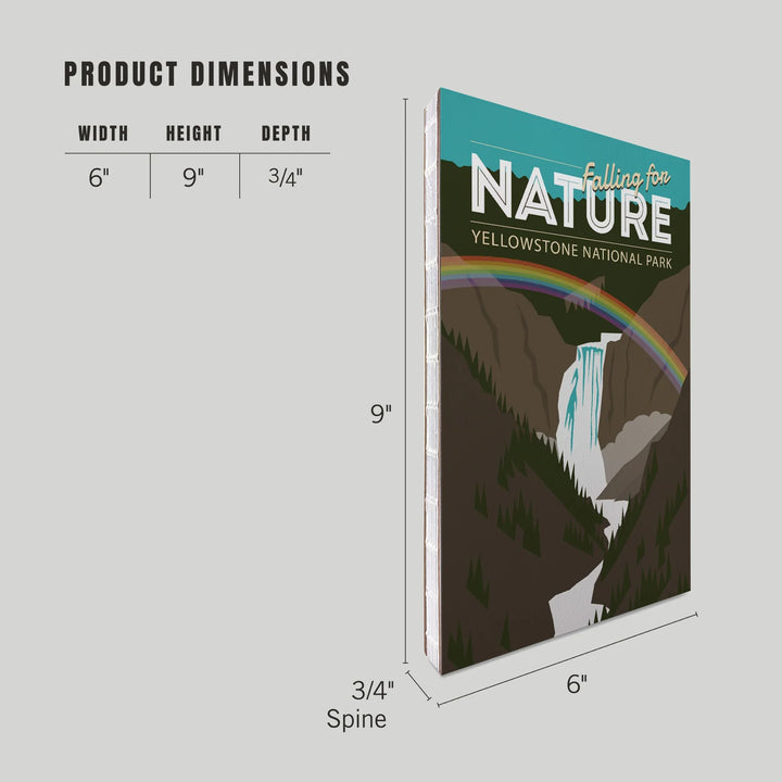 Lined 6x9 Journal, Yellowstone National Park, Yellowstone Falls, Falling for Nature, Lay Flat, 193 Pages, FSC paper