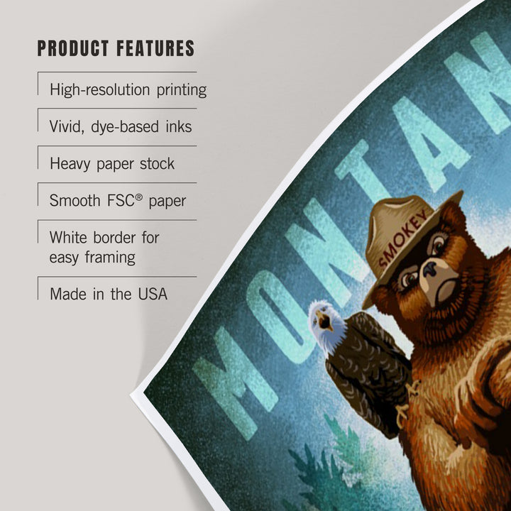 Montana, Smokey Bear and Friends, Only You Can Prevent Wildfires, Art & Giclee Prints