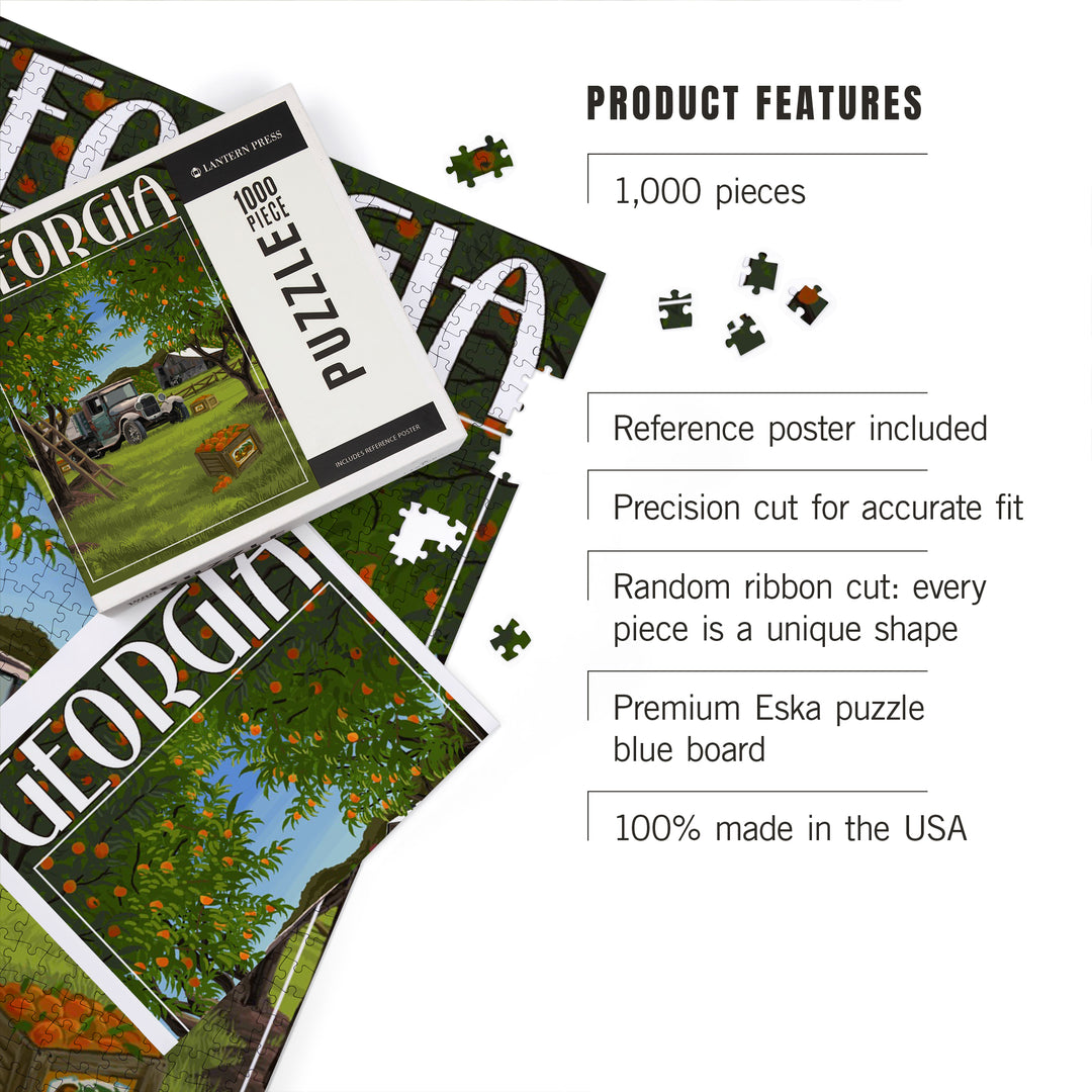 Atlanta, Georgia, Peach Orchard, Jigsaw Puzzle