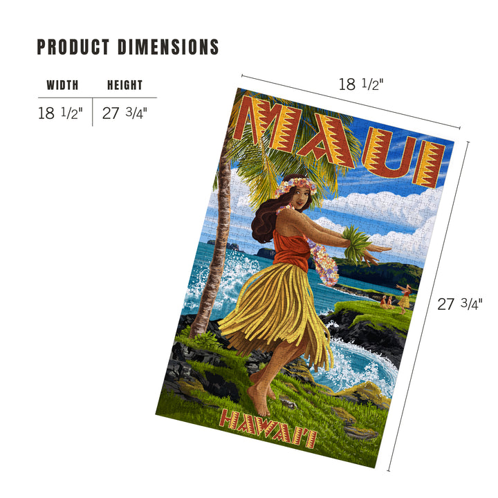 Maui, Hawaii, Hula Girl on Coast, Jigsaw Puzzle