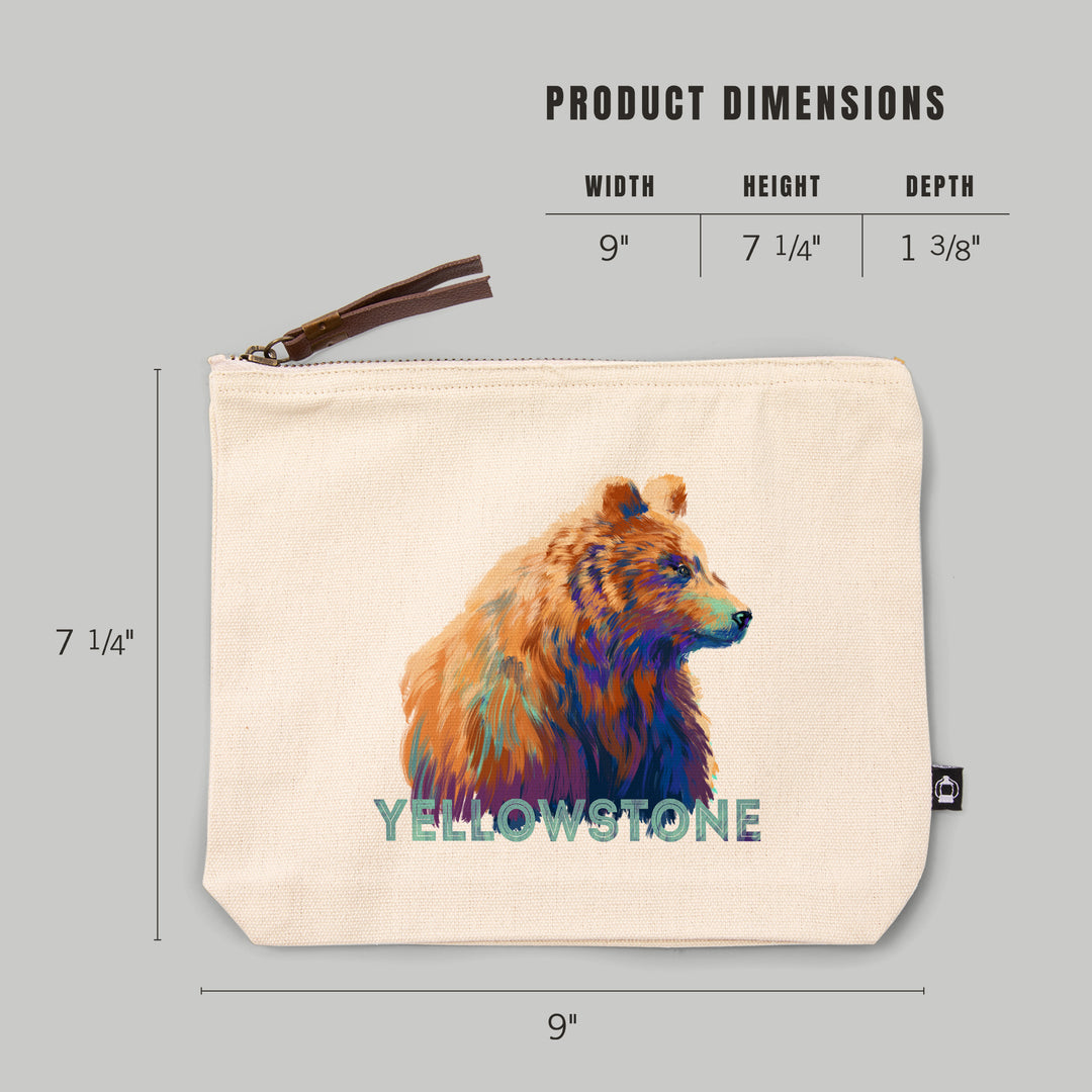 Yellowstone National Park, Wyoming, Grizzly Bear, Vivid, Contour, Lantern Press Artwork, Accessory Go Bag