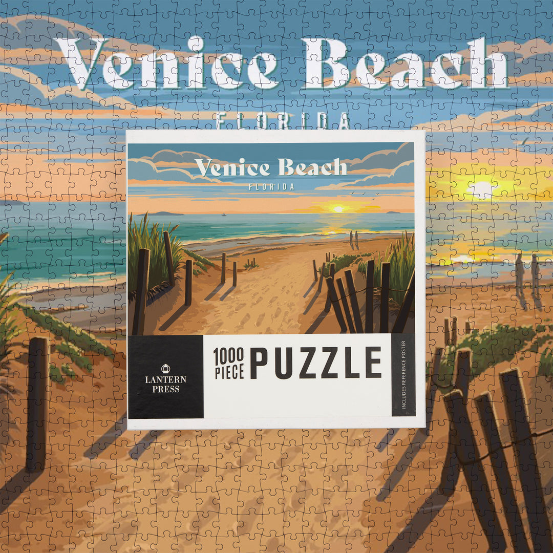 Venice Beach, Florida, Painterly, Beach Path, Jigsaw Puzzle