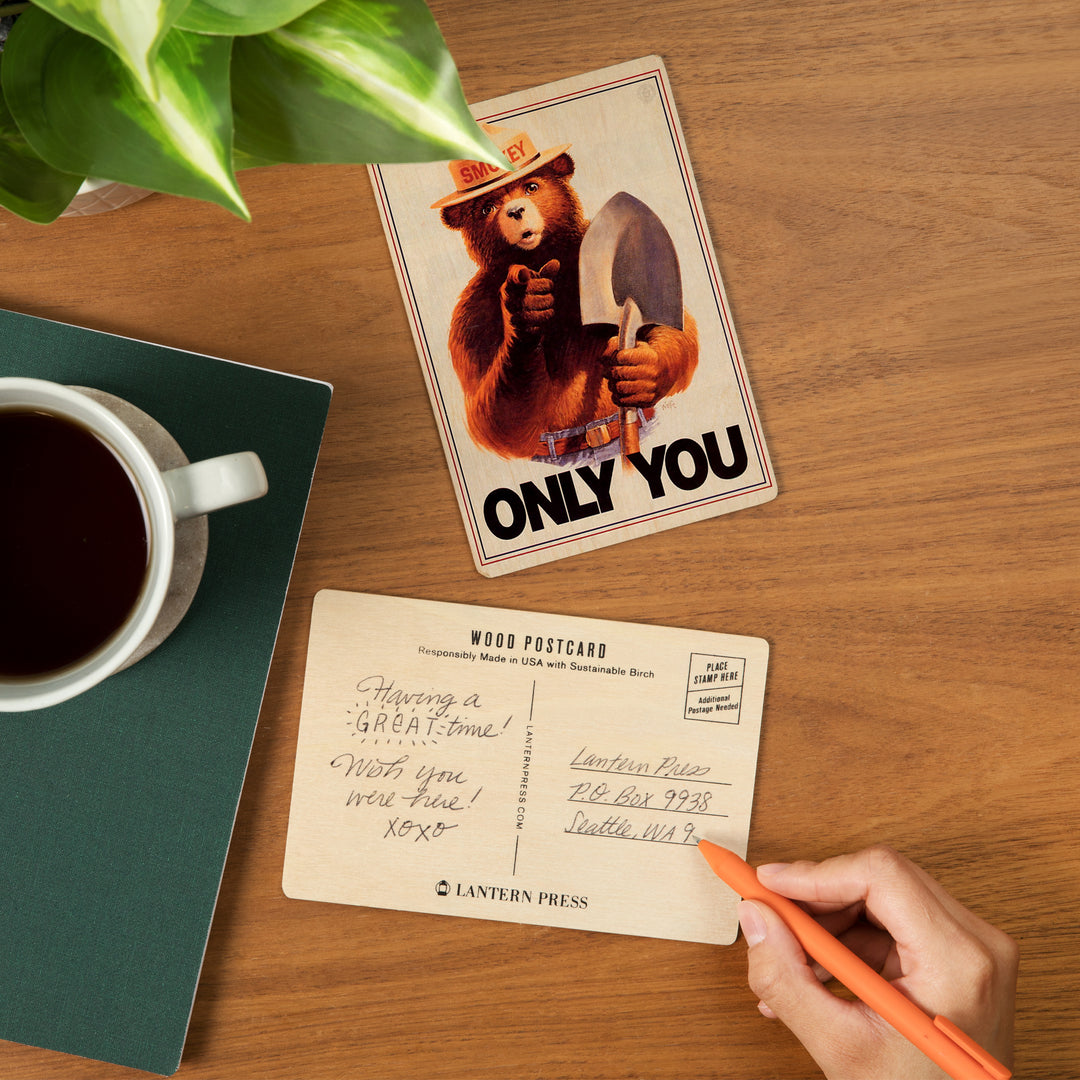 Smokey Bear, Only You, Officially Licensed, Wood Sign and Postcards