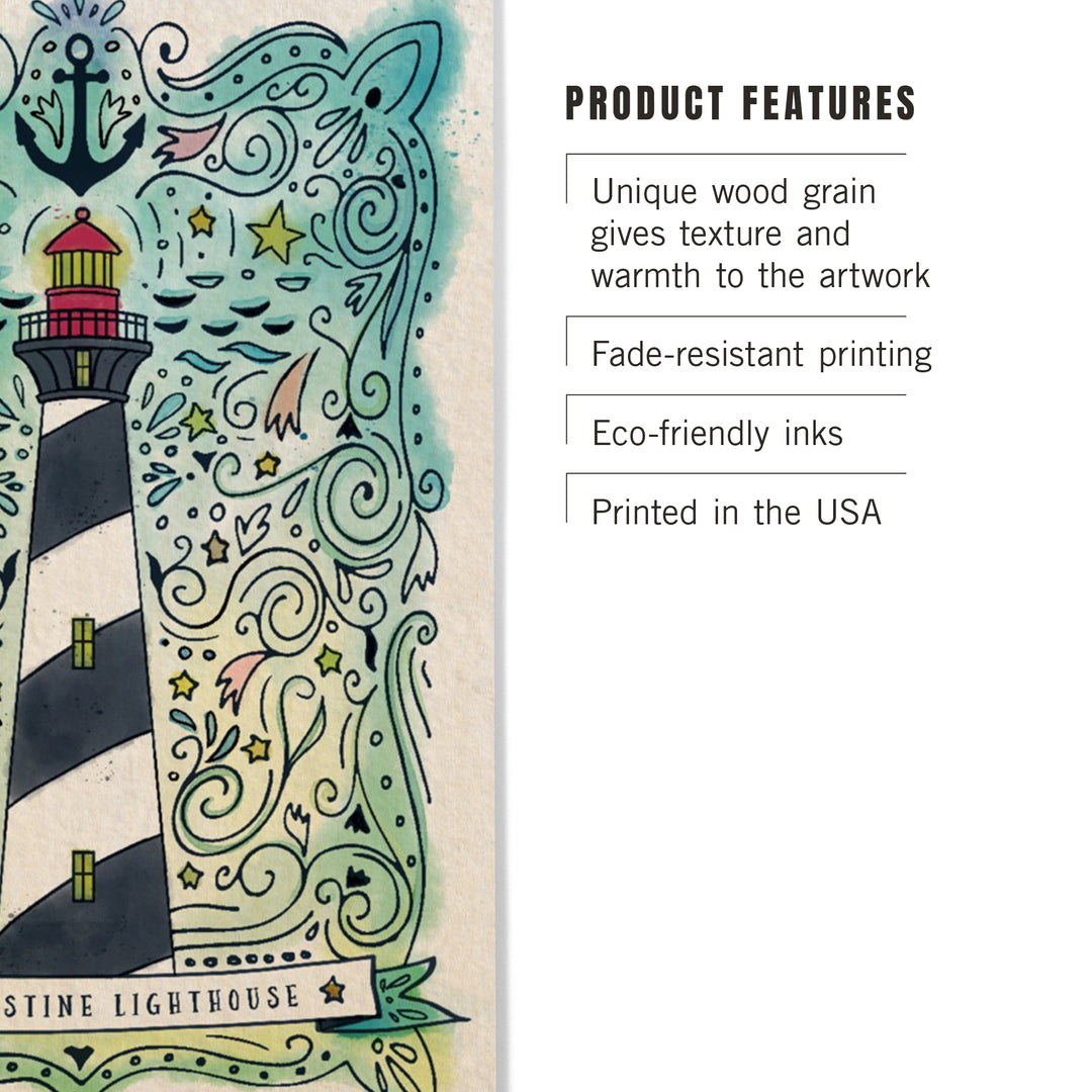St. Augustine, Florida, Watercolor, Nautical, Wood Sign and Postcards