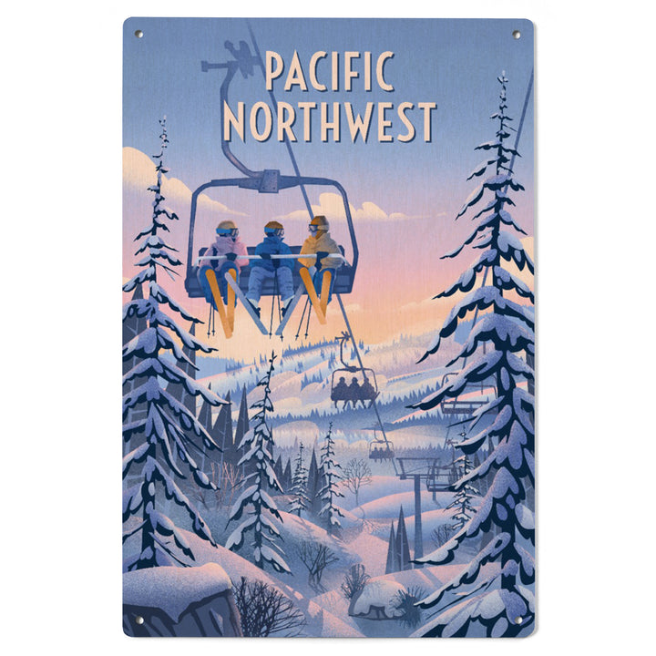 Pacific Northwest, Chill on the Uphill, Ski Lift, Wood Signs and Postcards