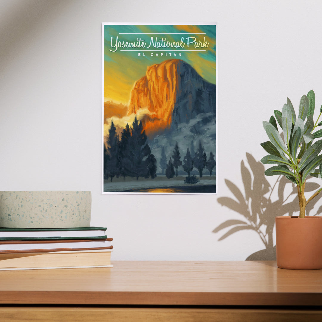 Yosemite National Park, California, El Capitan, Oil Painting, Art & Giclee Prints
