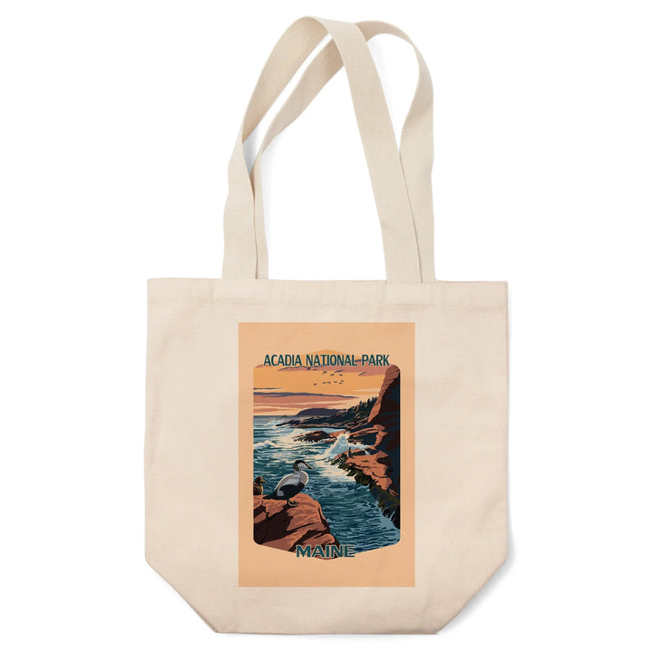 Acadia National Park, Maine, Mount Desert Island With Bird,, Tote Bag