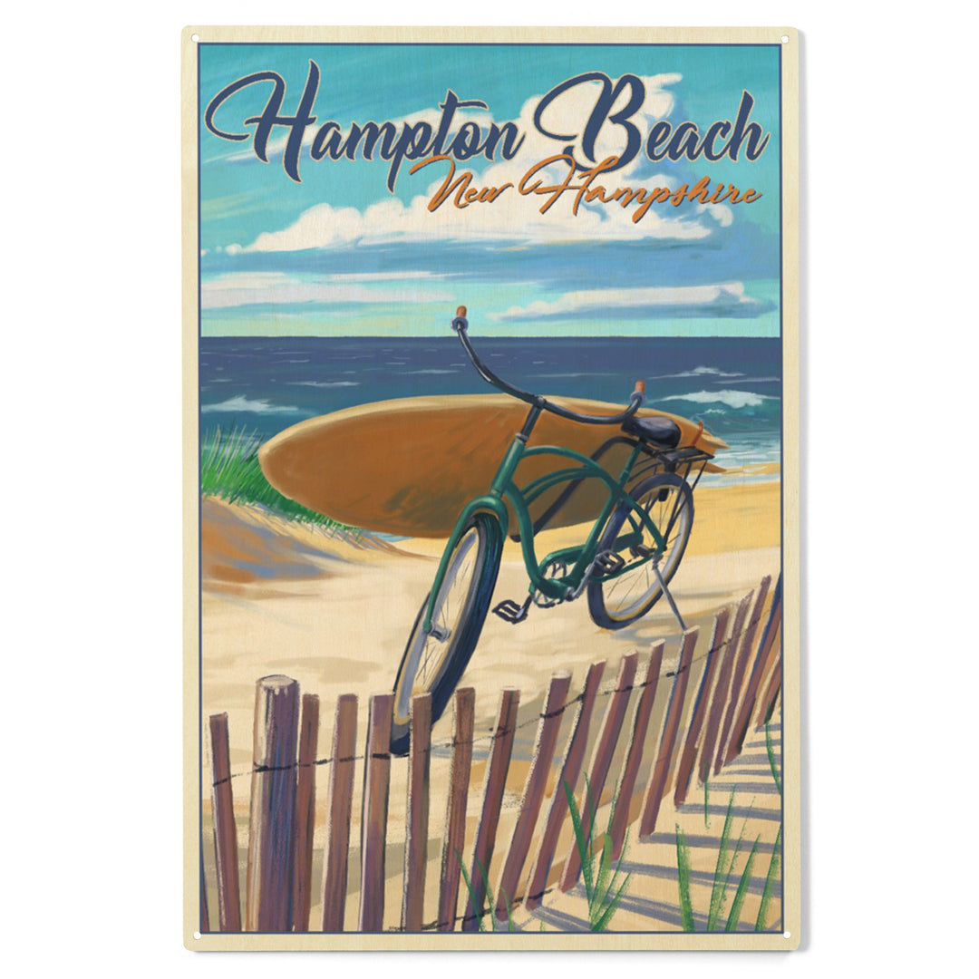 Hampton Beach, New Hampshire, Cruiser and, Wood Sign and Postcards