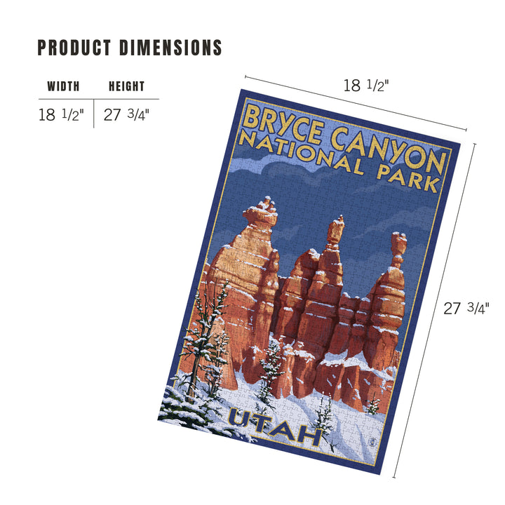 Bryce Canyon National Park, Utah, Winter Scene #2, Painterly Series, Jigsaw Puzzle