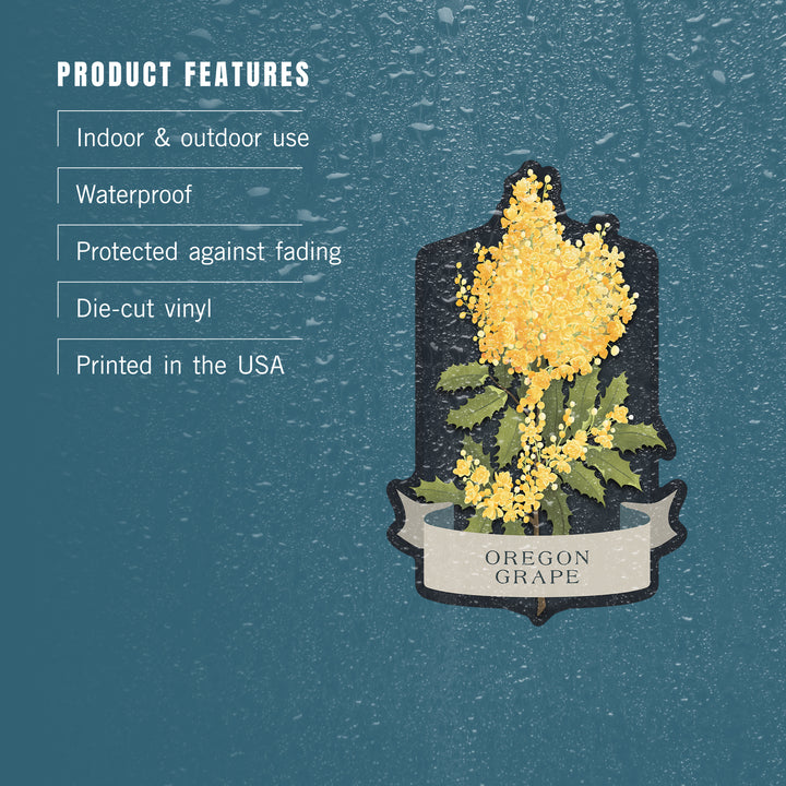 Vintage Flora Noir, Oregon Grape, Vinyl Sticker