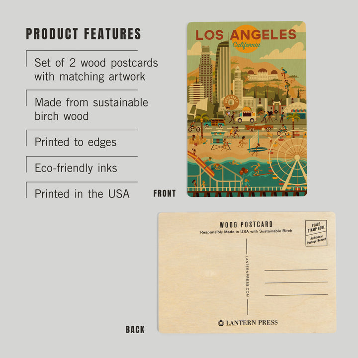 Los Angeles, California, City of Angels, Wood Sign and Postcards