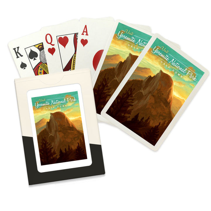 Playing Cards, Yosemite National Park, California, Visit Half Dome, Oil Painting, 52 Card Deck with Jokers in Box, Unique Art
