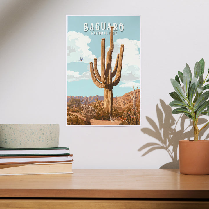 Saguaro National Park, Arizona, Painterly National Park Series, Art & Giclee Prints