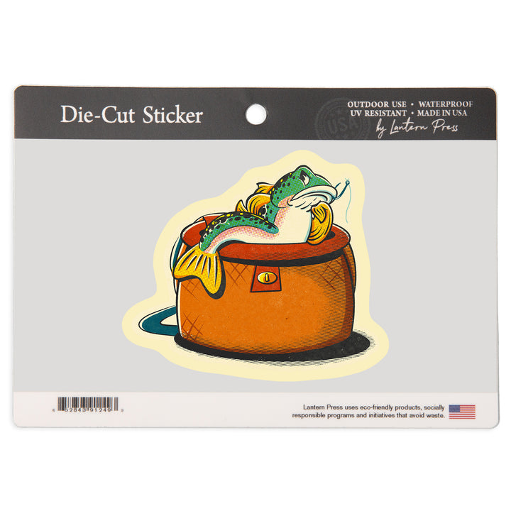 Vintage Mascot, Trout Fishing, Vinyl Sticker