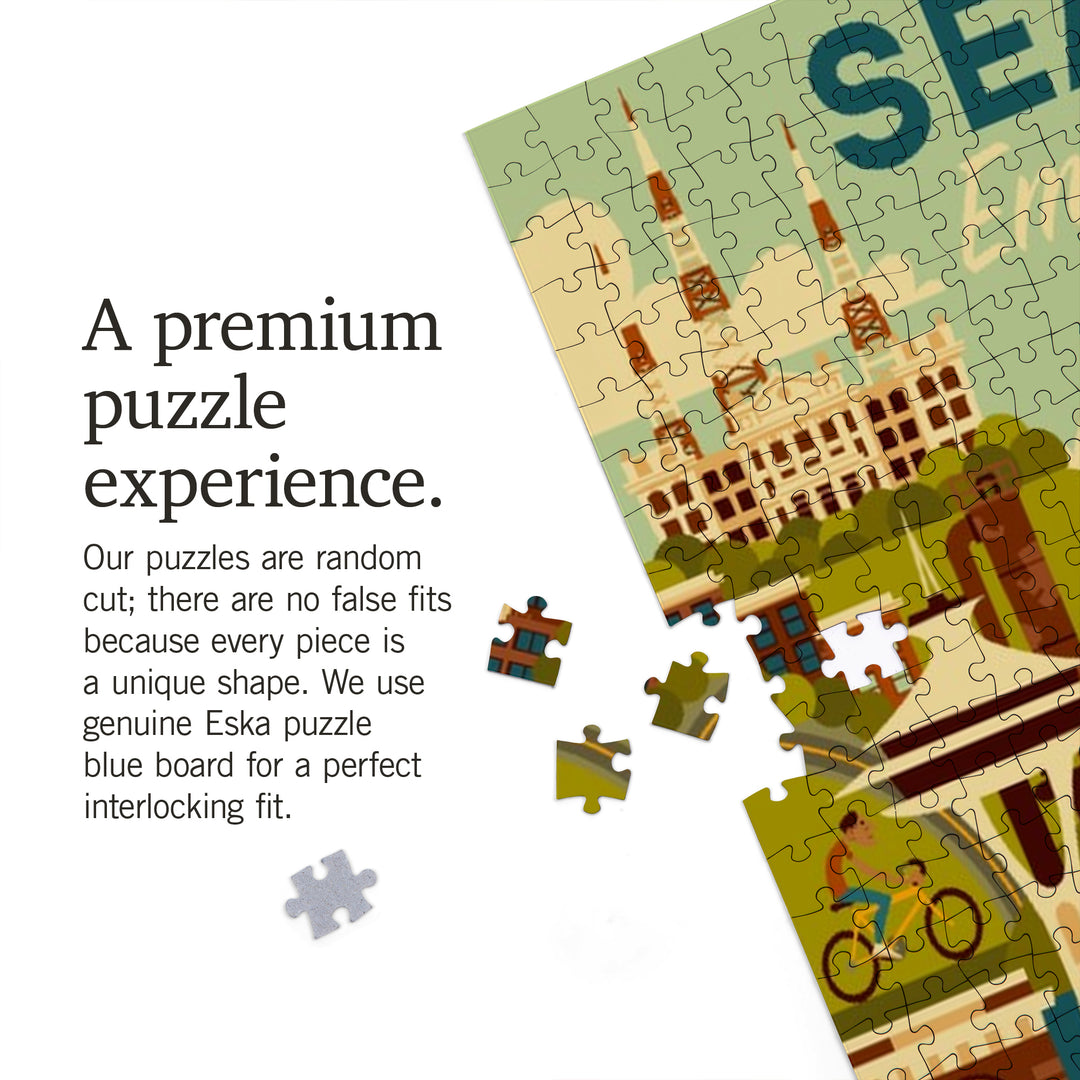 Seattle, Washington, Geometric, 1000 Piece Jigsaw Puzzle