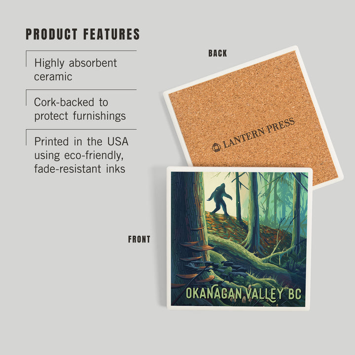 Okanagan Valley, British Columbia, Get Outside, Wanderer, Bigfoot in Forest, Coasters