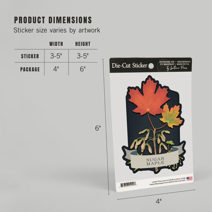 Vintage Flora Noir, Sugar Maple, Vinyl Sticker