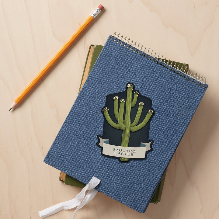 Vintage Flora Noir, Saguaro Cactus, Vinyl Sticker