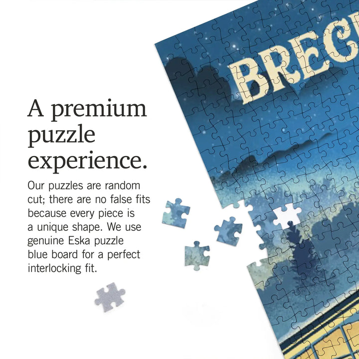 Breckenridge, Colorado, Snow Lodge, Lithograph, Jigsaw Puzzle