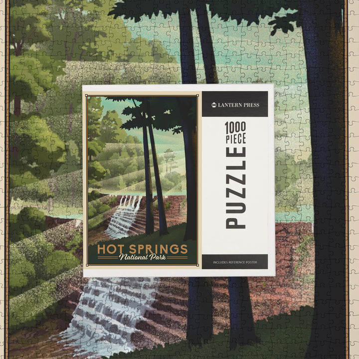 Hot Springs National Park, Lithograph, Jigsaw Puzzle
