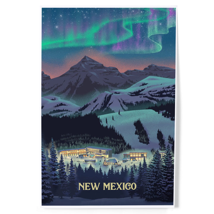 New Mexico, Village under Northern Lights, Art & Giclee Prints
