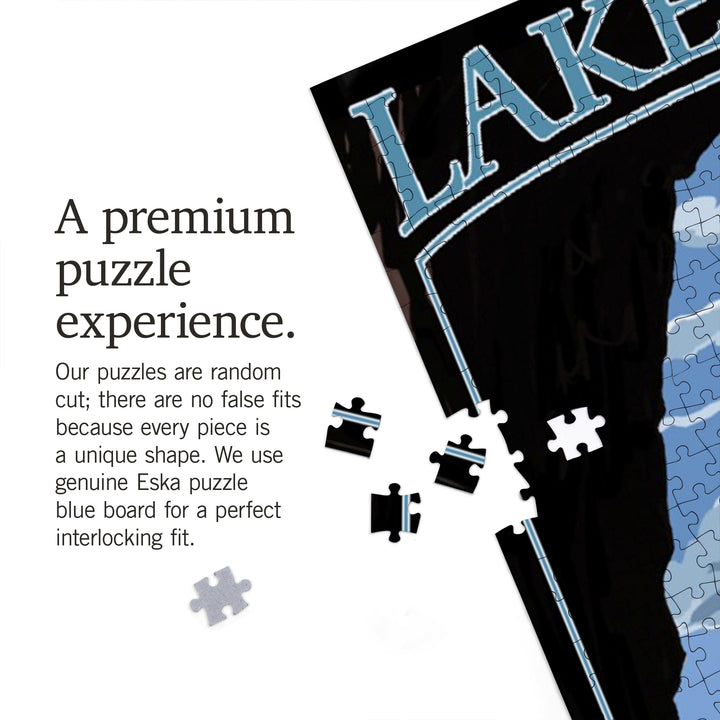 Lake Tahoe, California, Motorcycle Scene, Jigsaw Puzzle