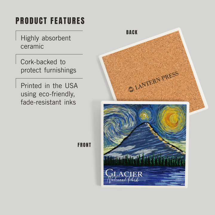 Glacier National Park, Montana, Bearhat Peak and Hidden Lake, Starry Night, Coasters