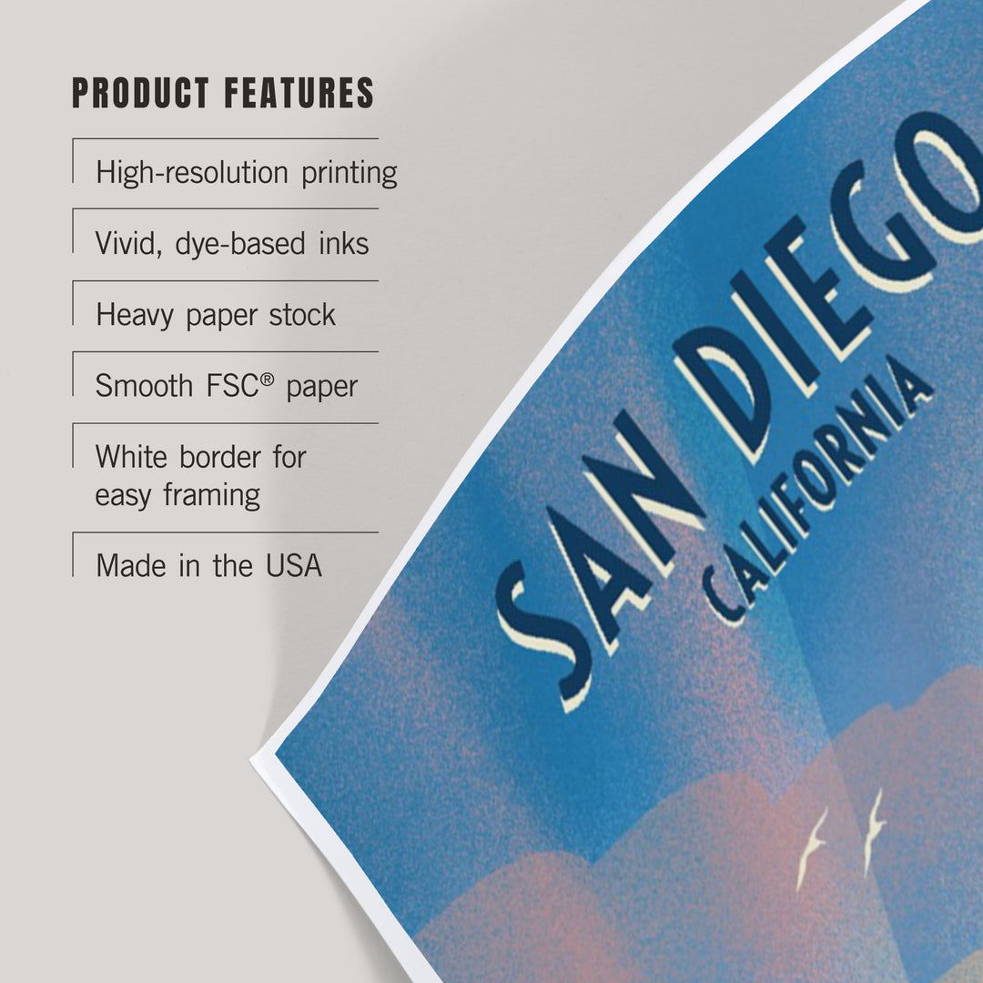 San Diego, California, Lithograph, Wake Up! Surf's Up!, Surfers on Beach, Art & Giclee Prints