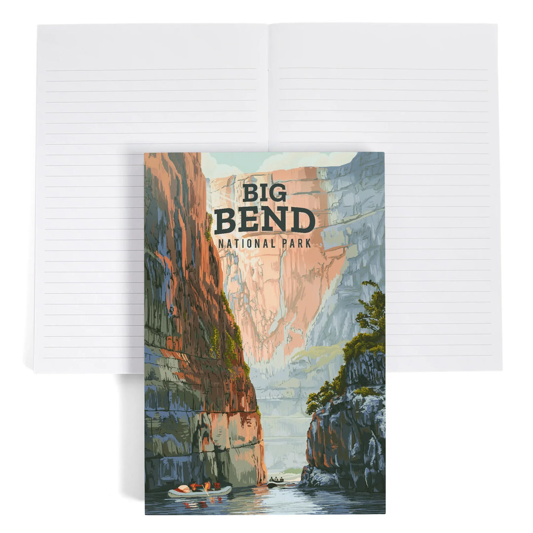 Lined 6x9 Journal, Big Bend National Park, Texas, Painterly National Park Series, Lay Flat, 193 Pages, FSC paper