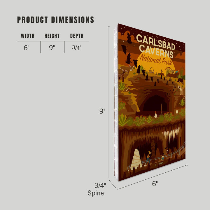 Lined 6x9 Journal, Carlsbad Caverns National Park, New Mexico, Geometric National Park Series, Lay Flat, 193 Pages, FSC paper