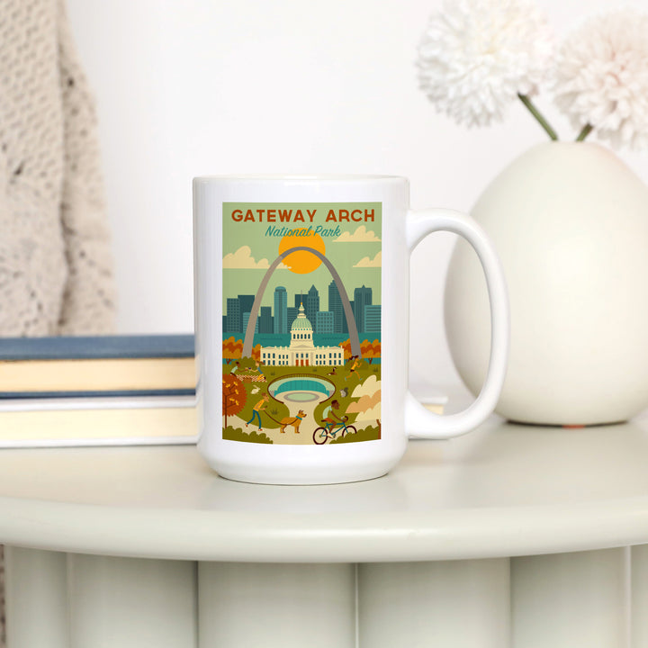 Gateway Arch National Park, Missouri, Geometric National Park Series, Ceramic Mug
