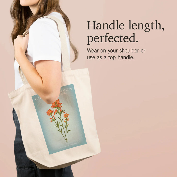 Grand Canyon National Park, Arizona, Vintage Flora, Indian Paintbrush, Tote Bag