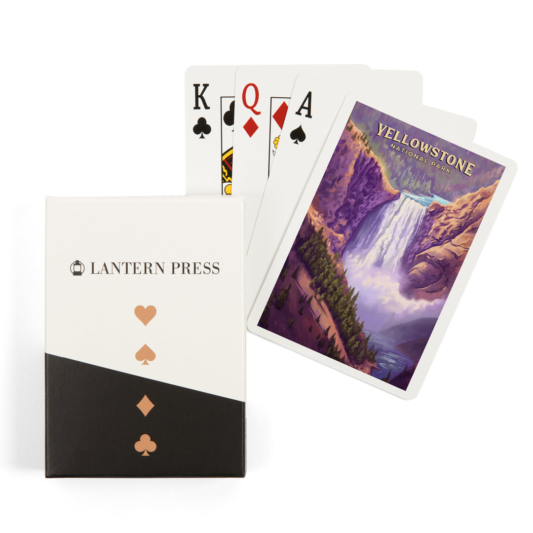 Playing Cards, Yellowstone National Park, Wyoming, Oil Painting, Yellowstone Falls, 52 Card Deck with Jokers in Box, Unique Art