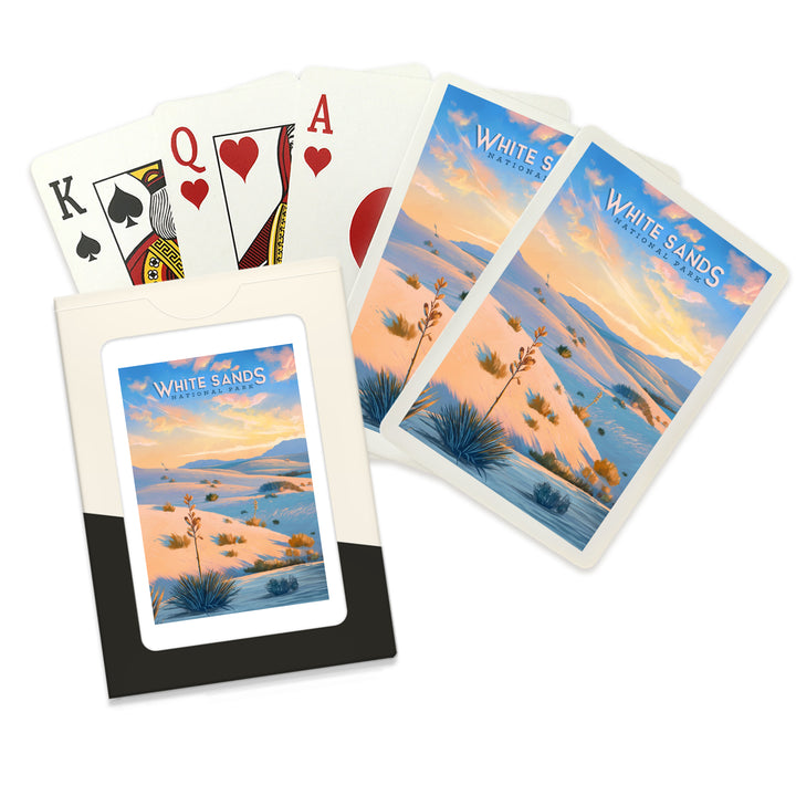 Playing Cards, White Sands National Park, New Mexico, Oil Painting, 52 Card Deck with Jokers in Box, Unique Art