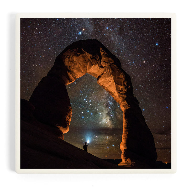 Arches National Park, Utah, Delicate Arch and Milky Way, Coasters