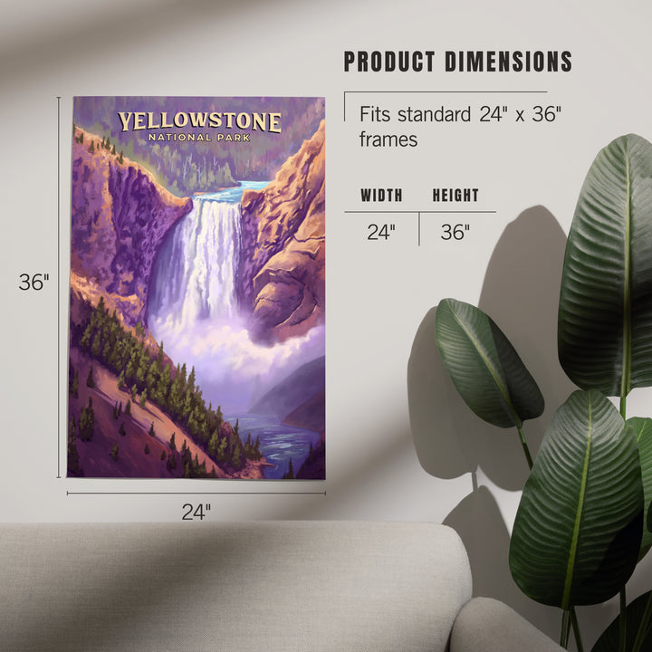 Yellowstone National Park, Wyoming, Oil Painting, Yellowstone Falls, Art & Giclee Prints