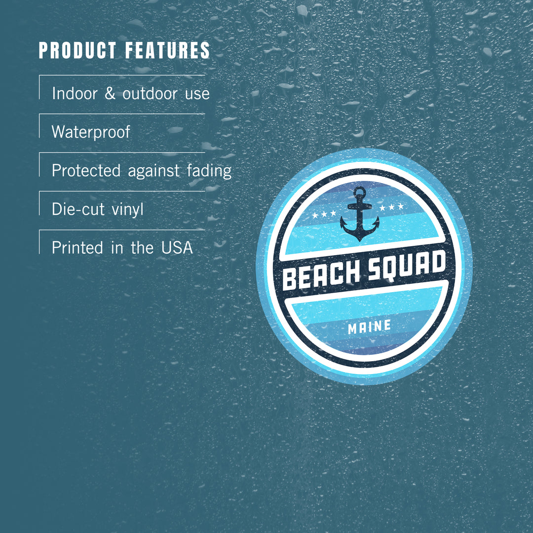 Maine, Beach Squad, Contour, Vinyl Sticker