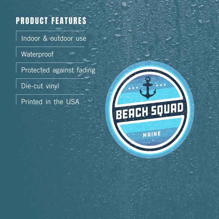 Maine, Beach Squad, Contour, Vinyl Sticker