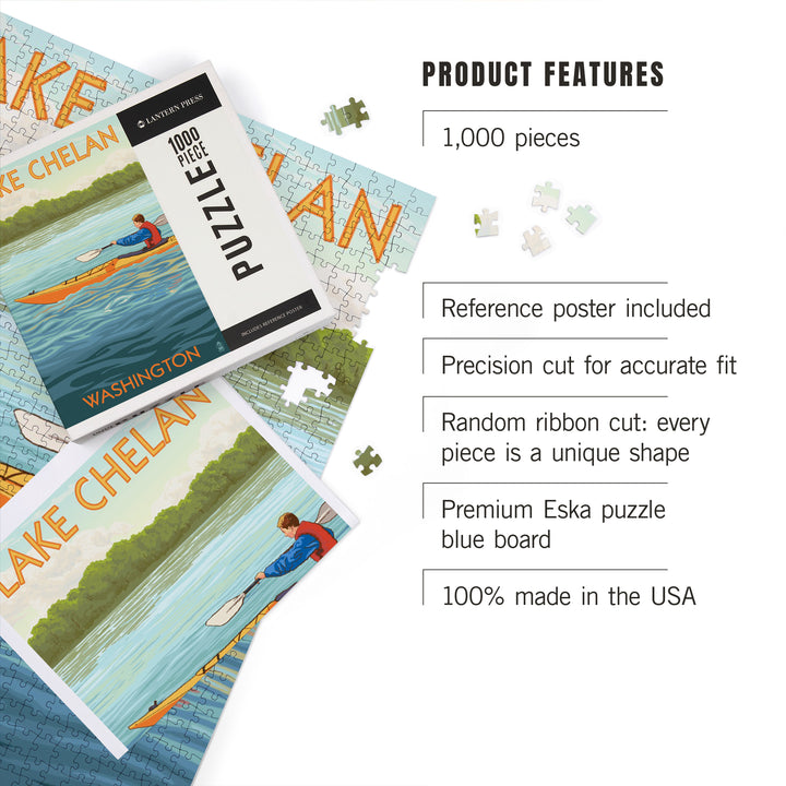 Lake Chelan, Washington, Kayak Scene, Jigsaw Puzzle
