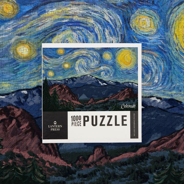Colorado, Pikes Peak, Starry Night, Jigsaw Puzzle