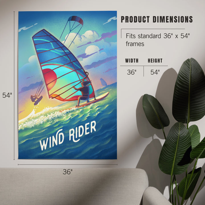 Wind Rider, Lithograph, Windsurfing and Kitesurfing, Art & Giclee Prints