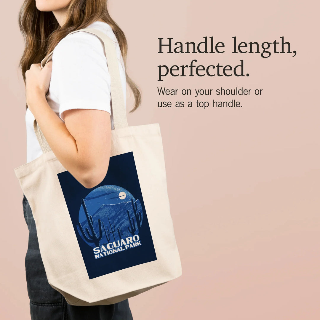 Saguaro National Park, Arizona, Rincon Peak, Night Sky,, Tote Bag