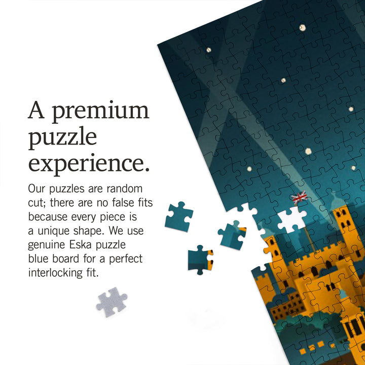 London, England, Retro Skyline (no text), 1000 Piece Jigsaw Puzzle