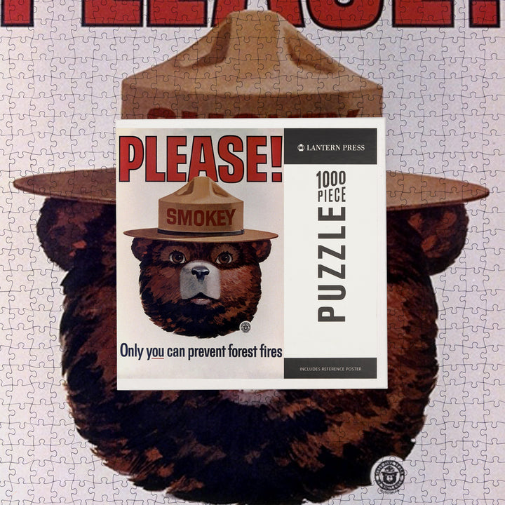 Smokey Bear, Please, Only You Can Help, Smokey Head, Officially Licensed Vintage Poster, Jigsaw Puzzle