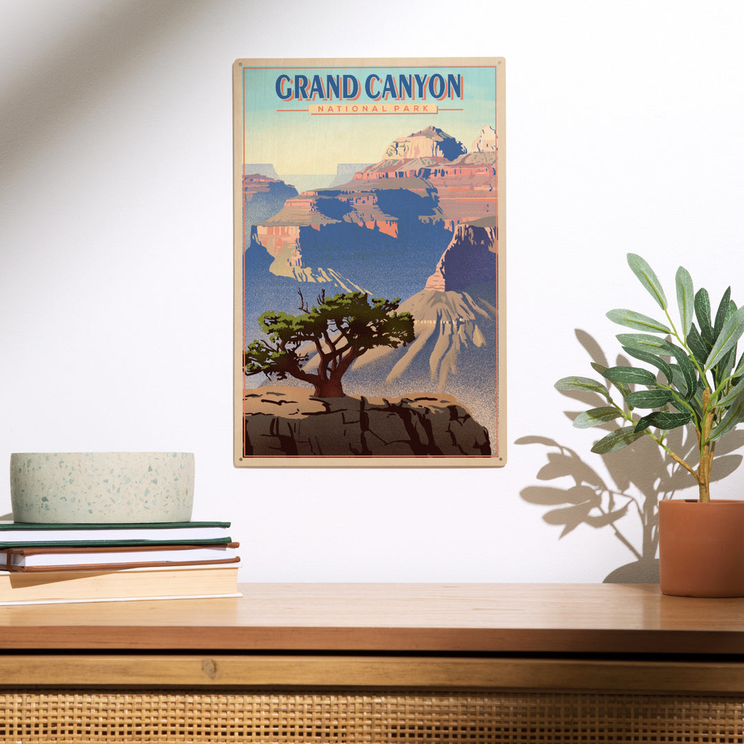 Grand Canyon National Park, Arizona, Lithograph, Wood Sign and Postcards