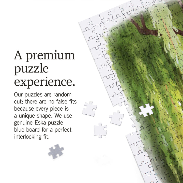 Swan and Willows, Watercolor, 1000 Piece Jigsaw Puzzle