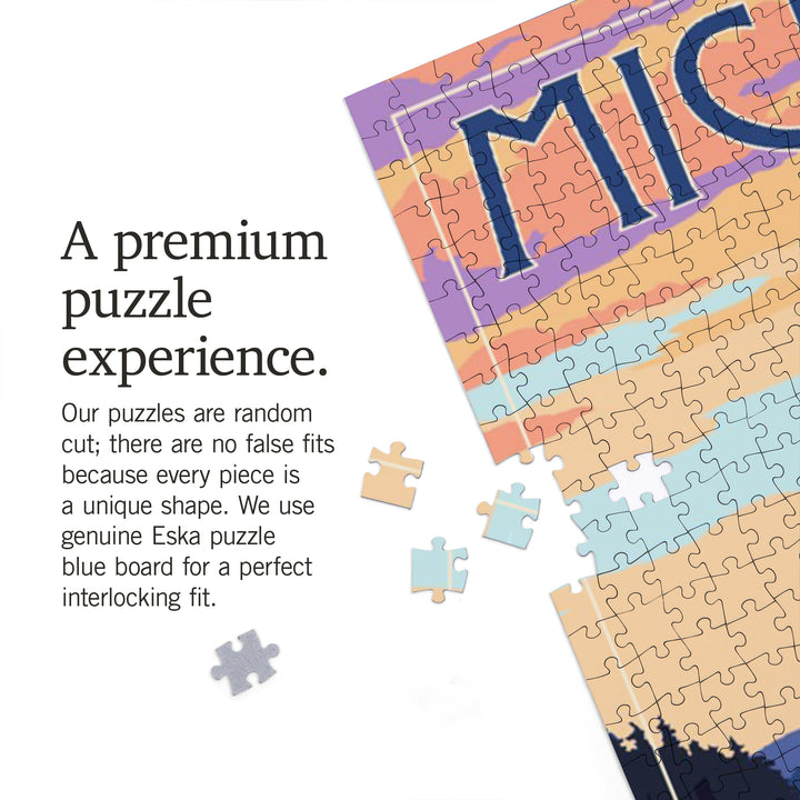 Michigan, Canoe and Lake, Jigsaw Puzzle