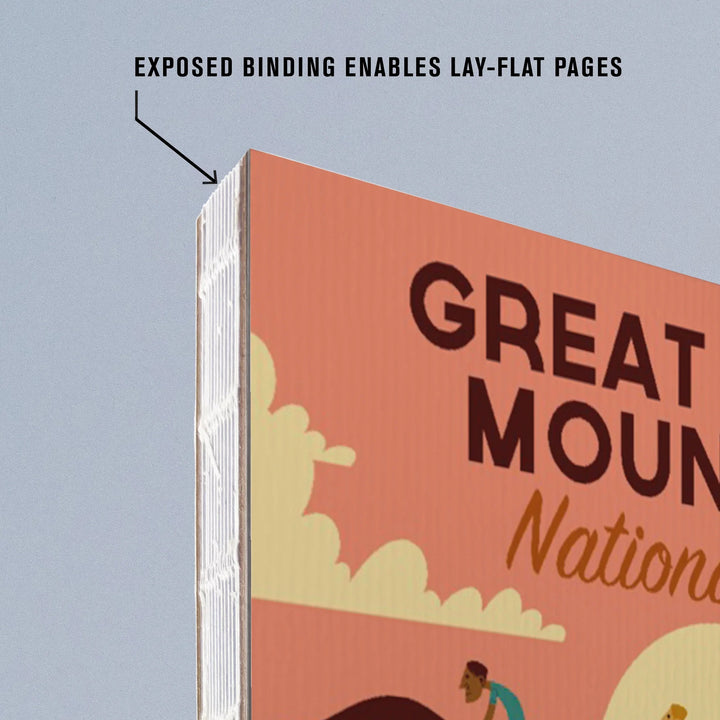 Lined 6x9 Journal, Great Smoky Mountains National Park, Tennessee, Geometric National Park Series, Lay Flat, 193 Pages, FSC paper