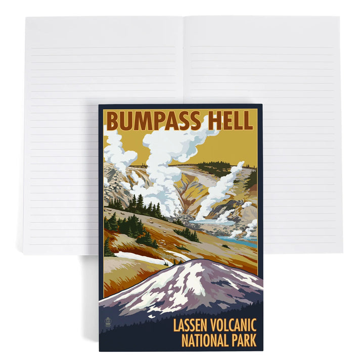 Lined 6x9 Journal, Lassen Volcanic National Park, California, Bumpass Hell, Lay Flat, 193 Pages, FSC paper