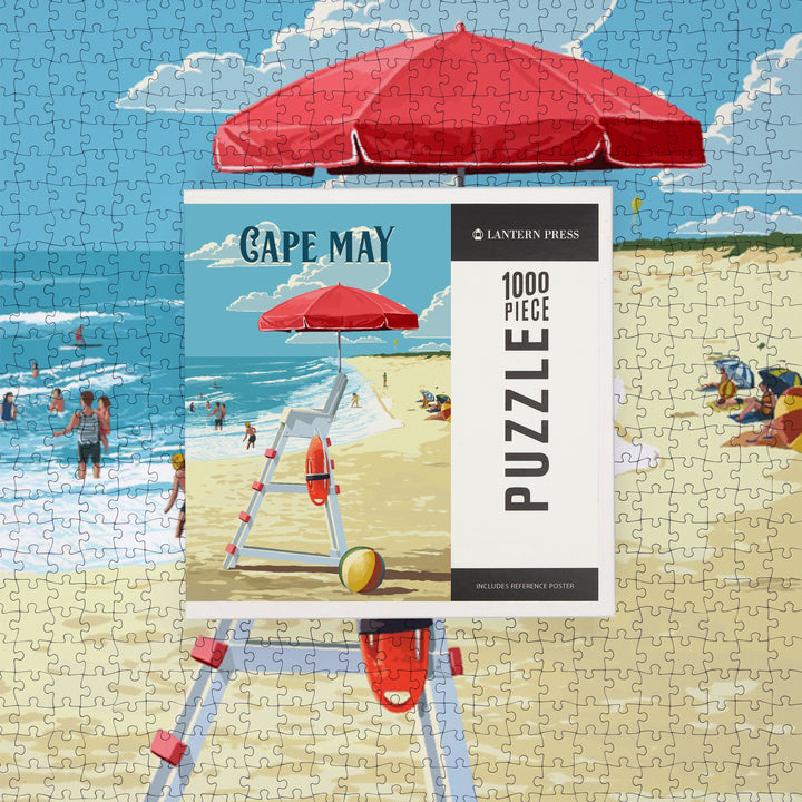 Cape May, New Jersey, Lifeguard Stand, Summer, Jigsaw Puzzle